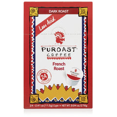 Puroast pod close-up revealing ground texture and even roast for smoother taste