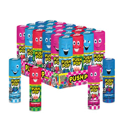 Push Pop front packaging showing 24-count tray and colorful tubes, easy gifting