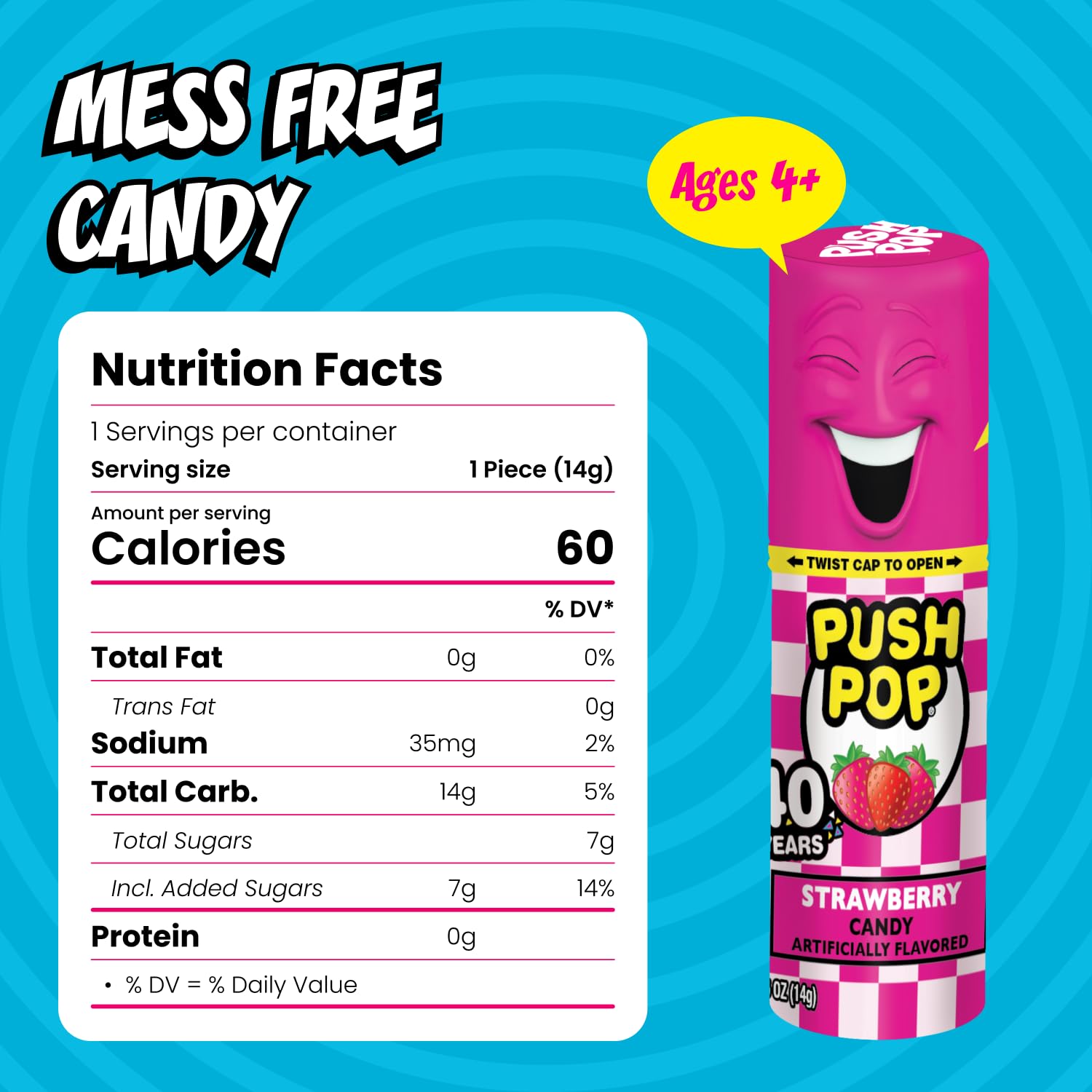 Push Pop lollipops arranged in party favor bags, ideal for celebrations and gifting