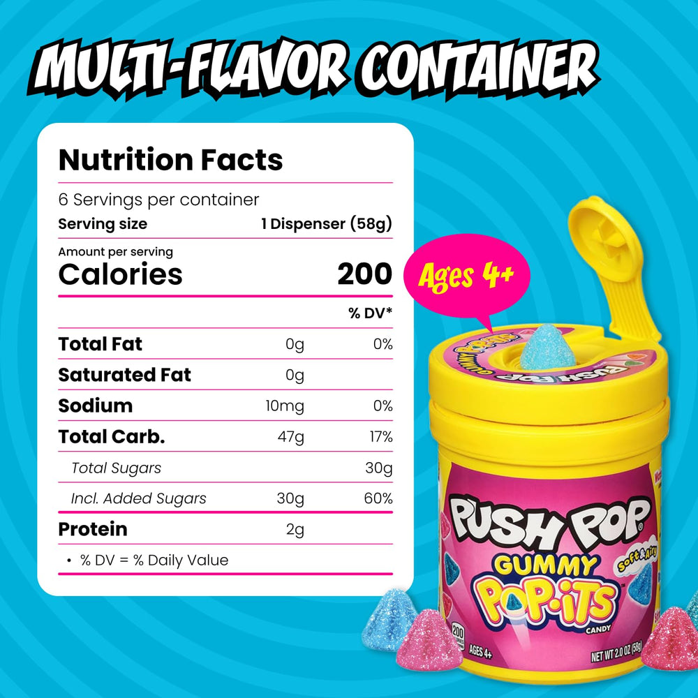 Assorted Push Pop flavors arranged to show variety and sharing appeal