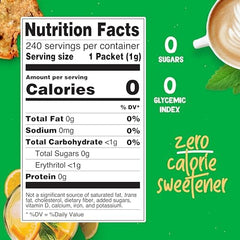 Pyure packet being poured into coffee cup for zero-calorie sweetness