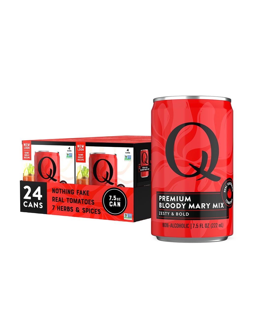 Q MIXERS front packaging showing 24 cans and a clear brand benefit