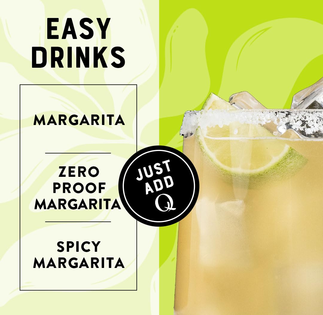Q MIXERS garnished margarita served with salt rim and lime for hosting