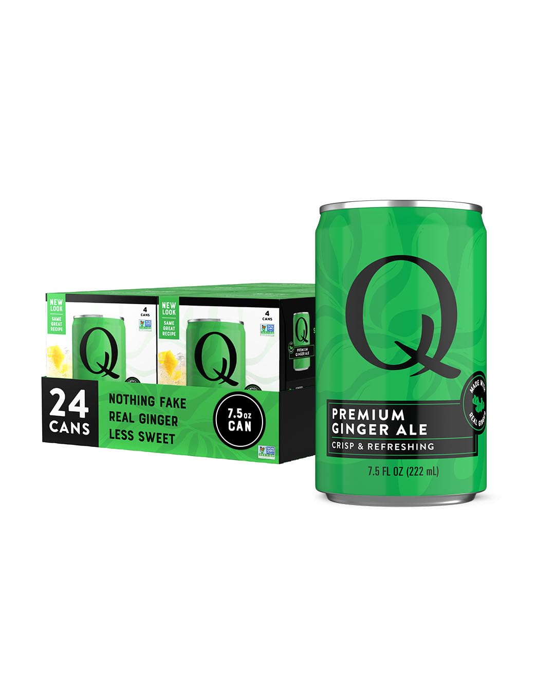 Q MIXERS front can showing label and crisp carbonation benefit