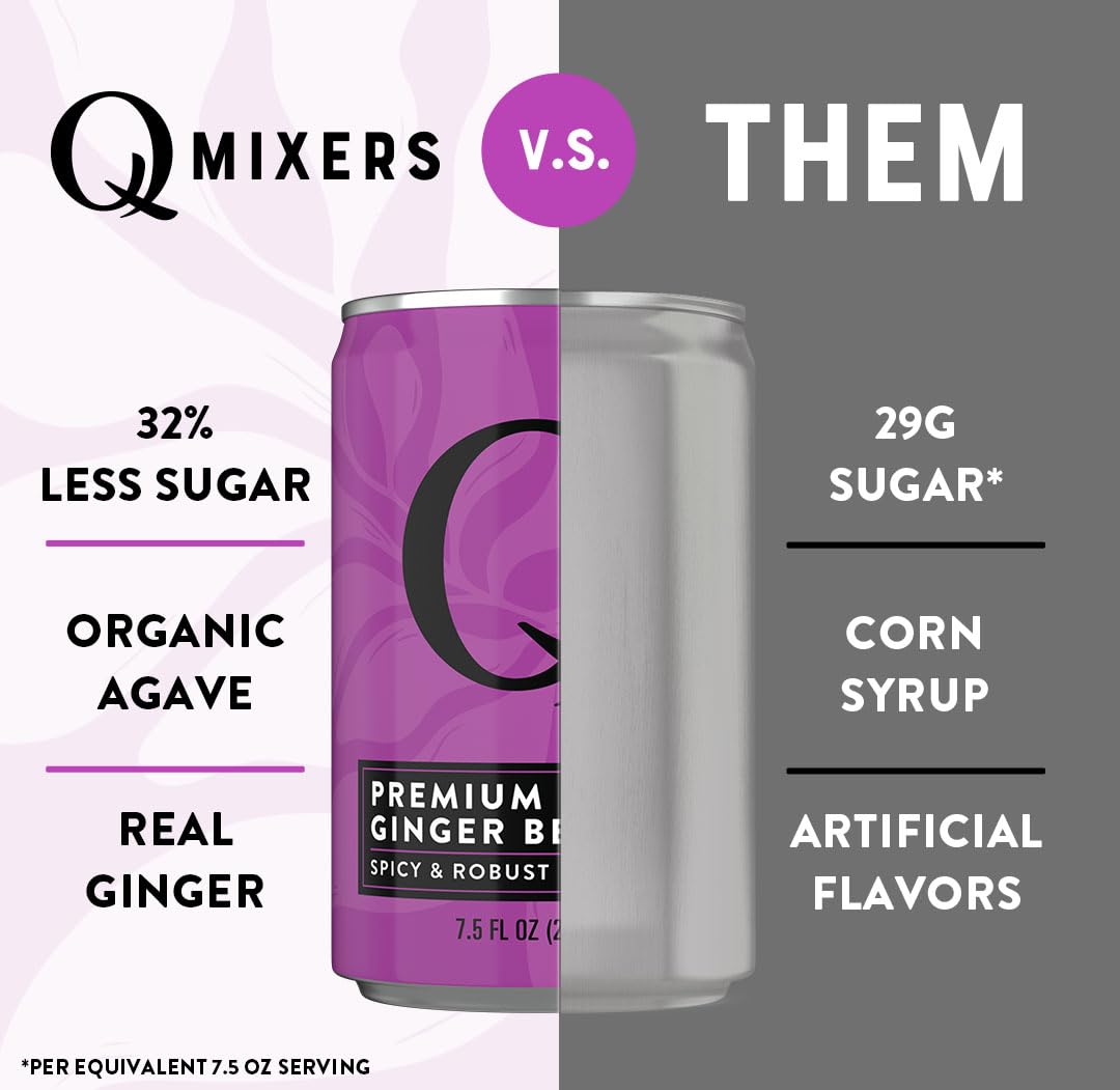 Q MIXERS can held in hand for size comparison, demonstrates single-serve portion