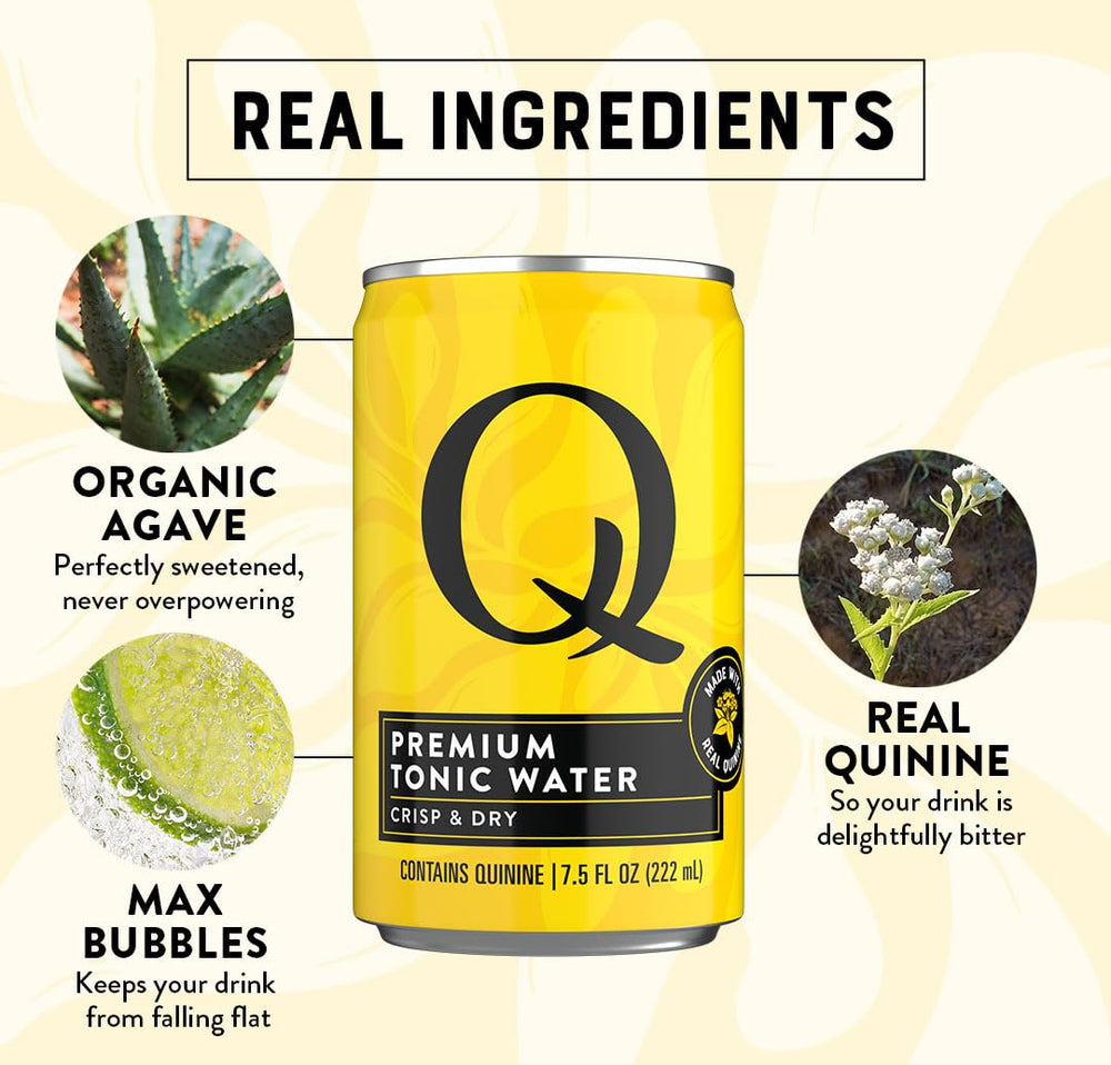 Q MIXERS Q TONIC WATER 24-pack of 7.5 fl oz cans convenient single-serve supply
