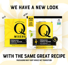 Q MIXERS Q TONIC WATER label close-up showing organic agave and real quinine