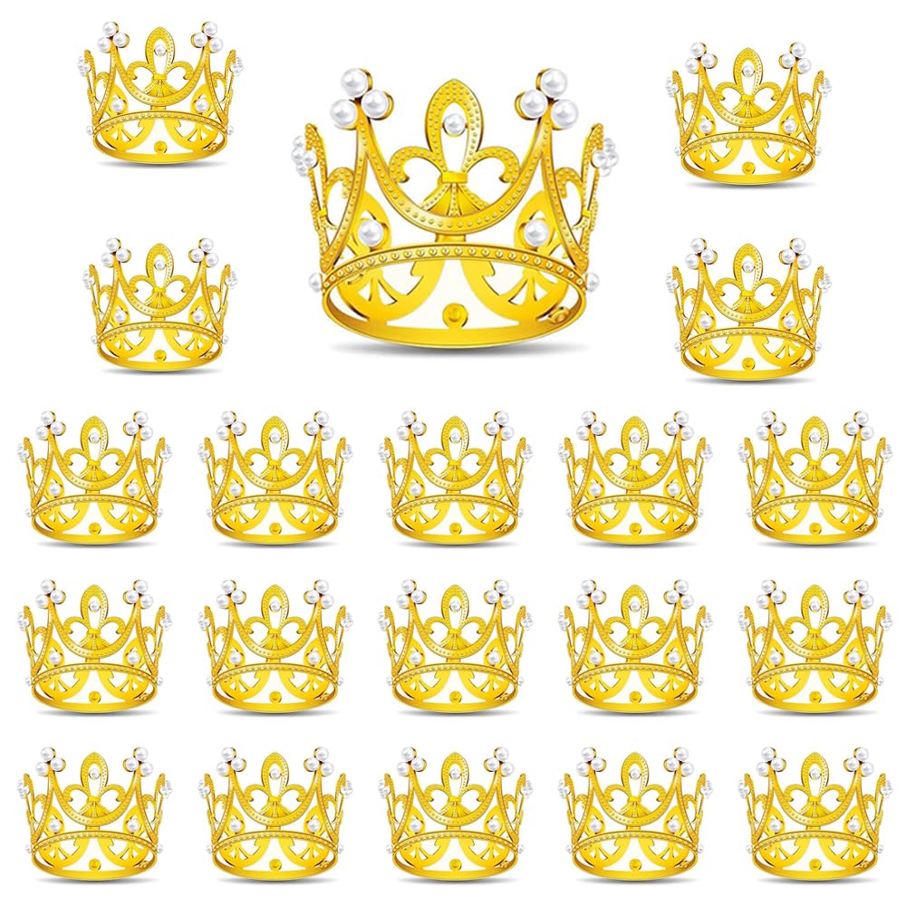 Qhinaster front view of 20 crowns showing quantity and gold finish for elegant displays