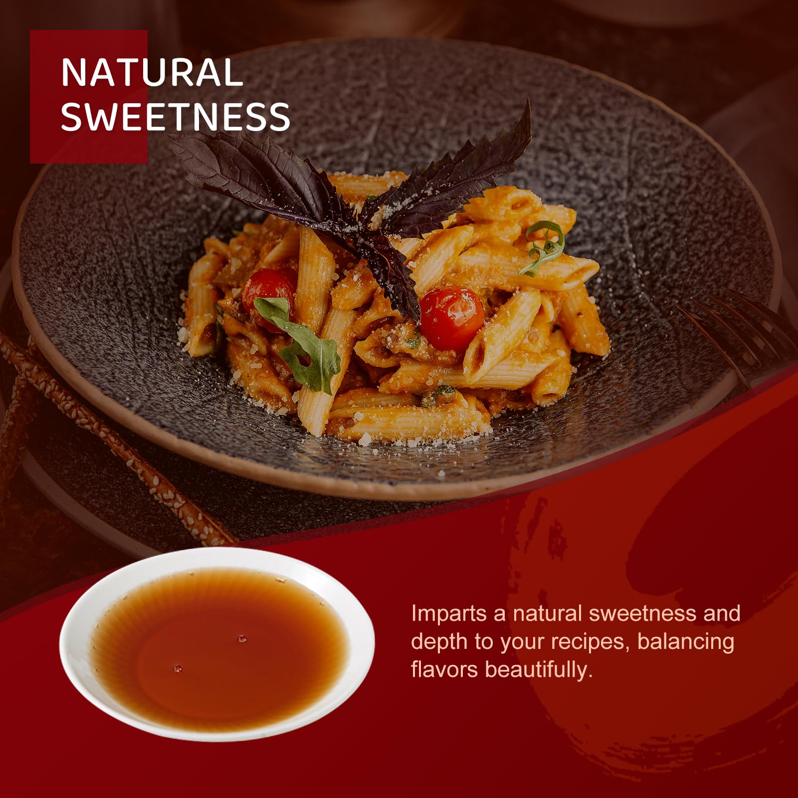 Qian Hu bottle beside soy sauce and ginger showing complementary ingredient pairing