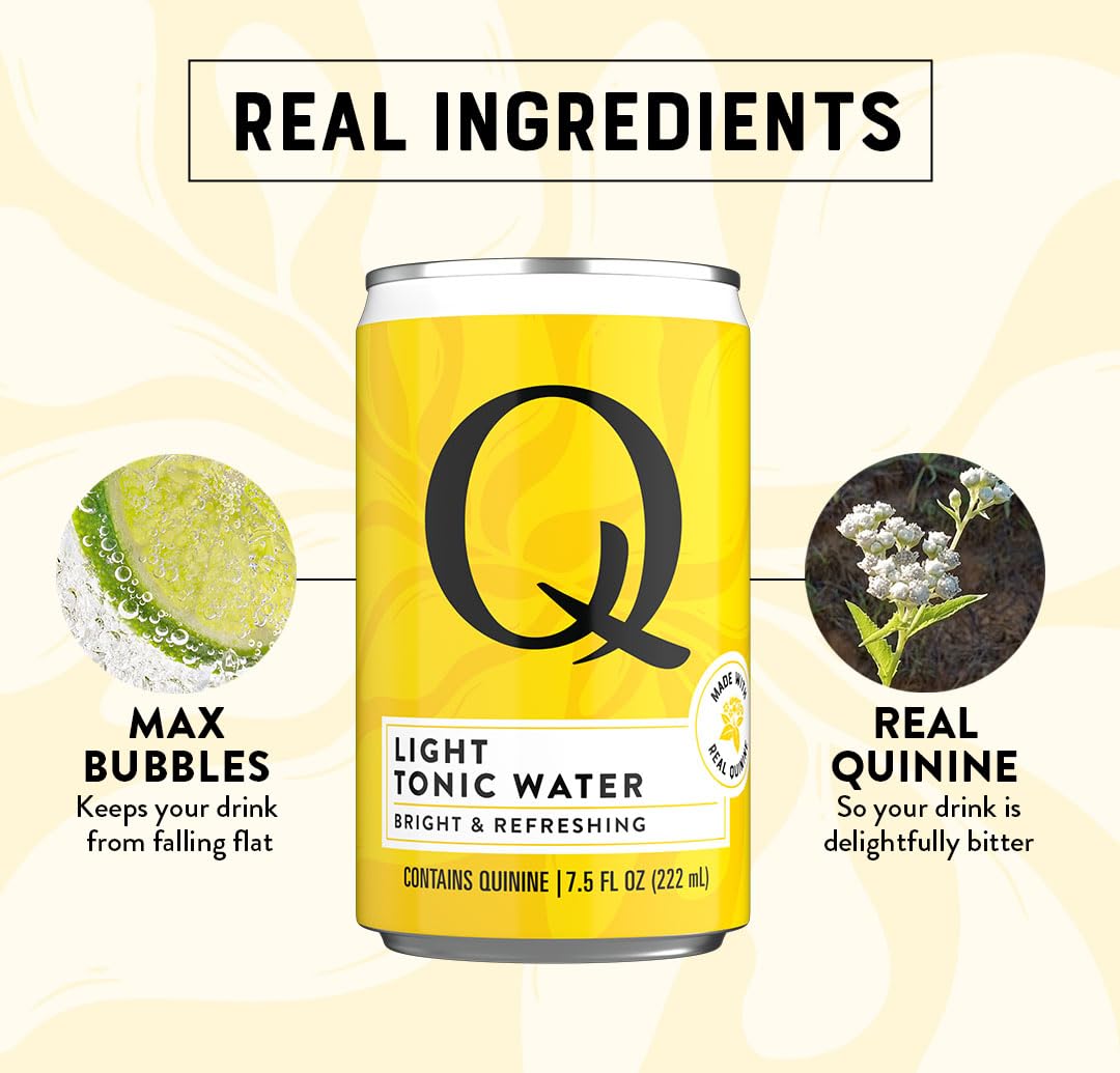 Q MIXERS ingredient label with organic agave emphasizing cleaner recipe