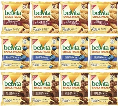QT LIMITED Belvita front packaging showing twelve 1 oz snack packs for quick breakfasts