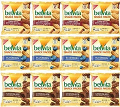 QT LIMITED Belvita front packaging showing twelve 1 oz snack packs for quick breakfasts