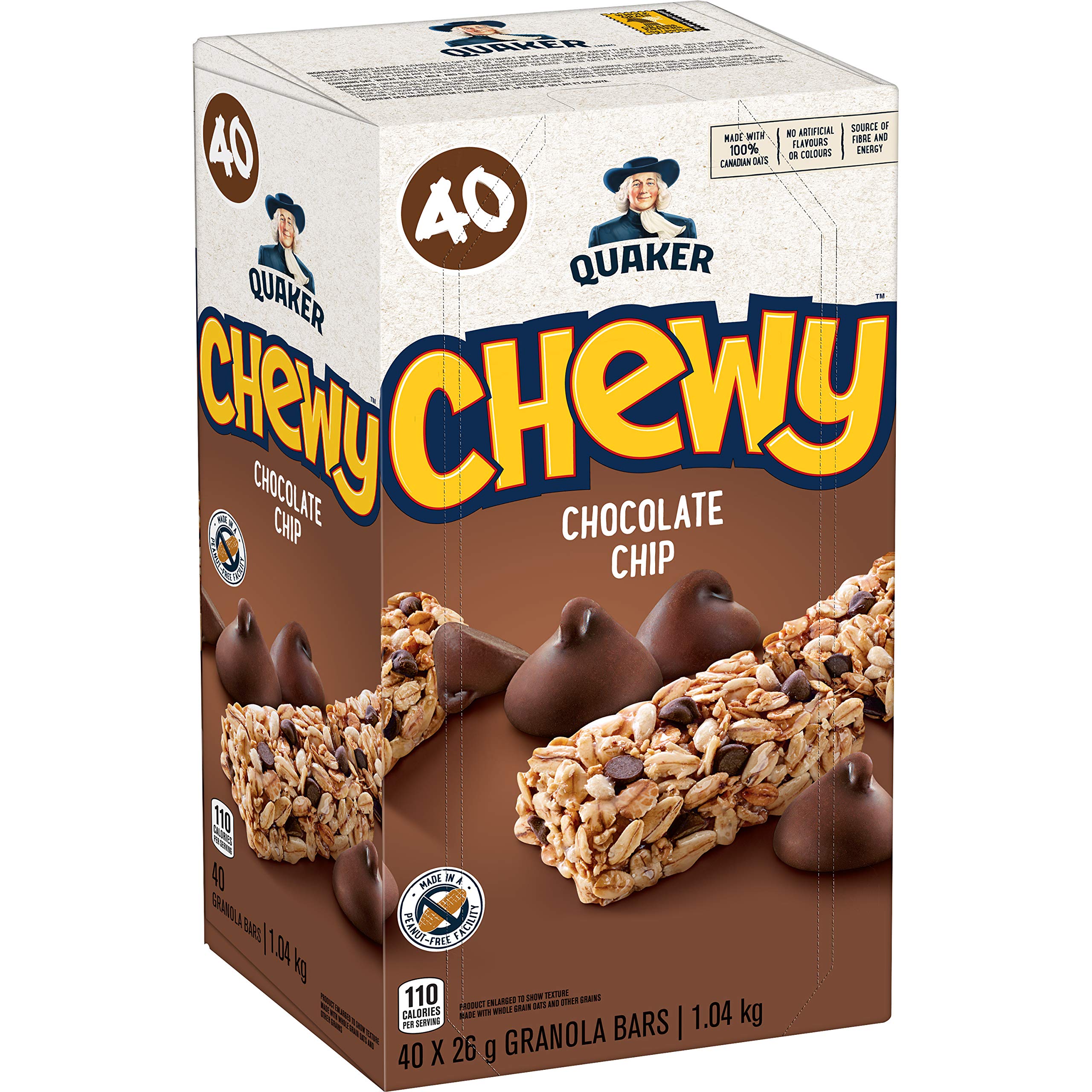 Quaker Chewy front packaging showing 40-count box and convenience