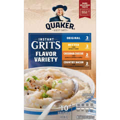 Quaker single packet close-up highlighting easy one-minute convenience