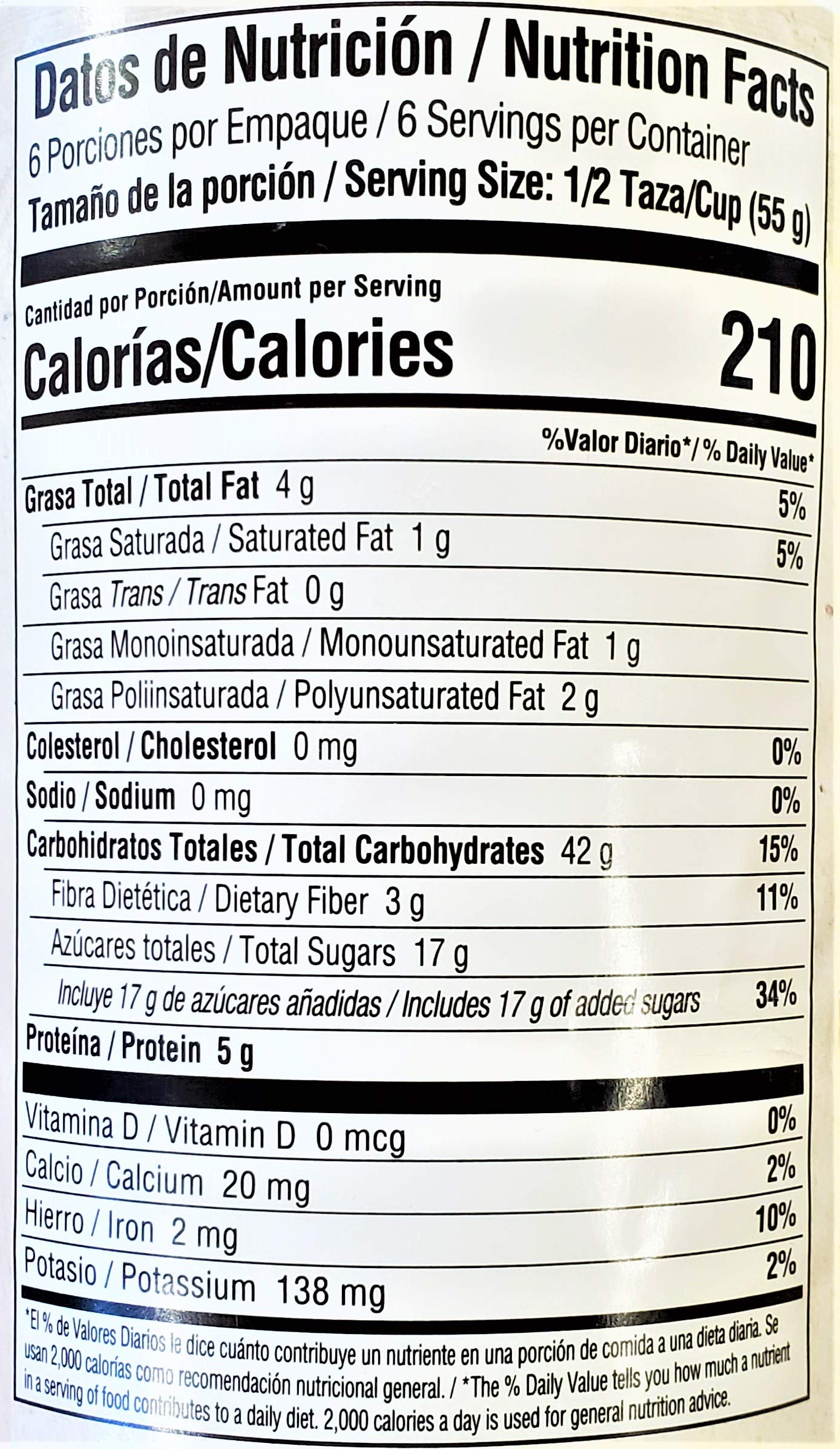 Quaker three-pack next to measuring cup showing container size and servings