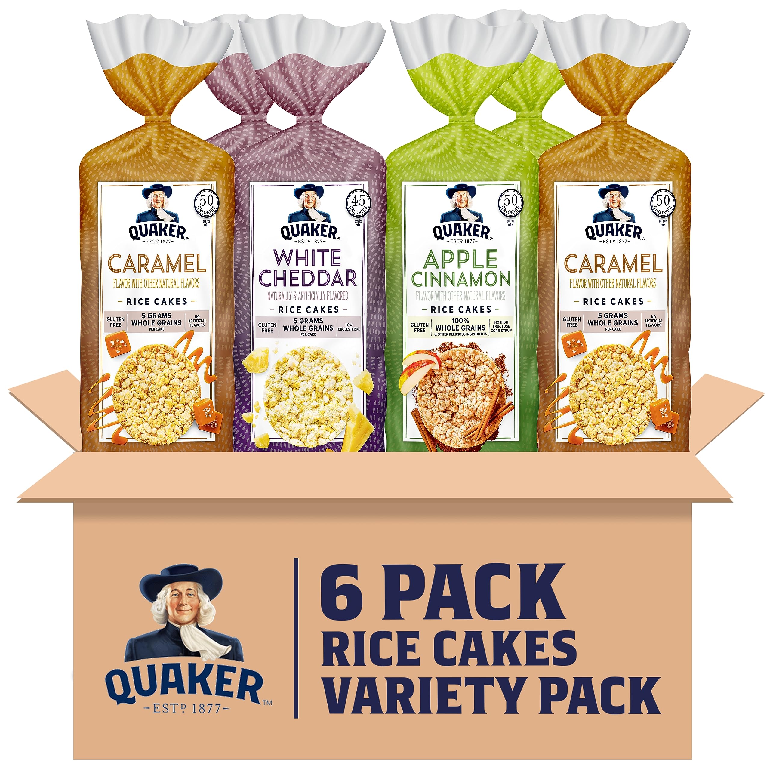 Quaker front packaging showing variety pack and convenience benefits