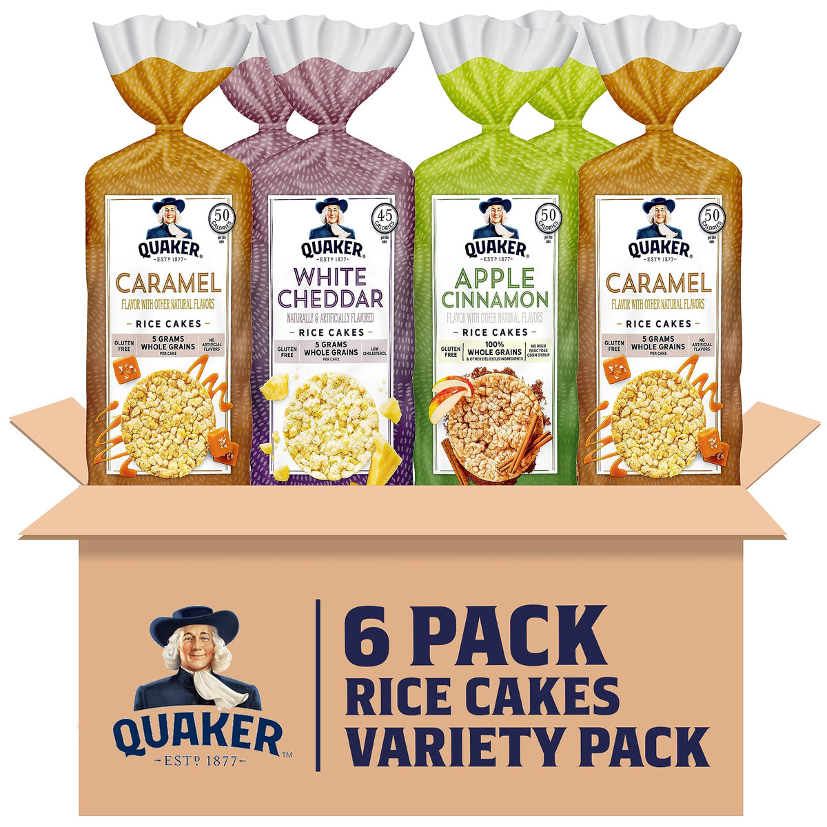 Quaker front packaging showing variety pack and convenience benefits