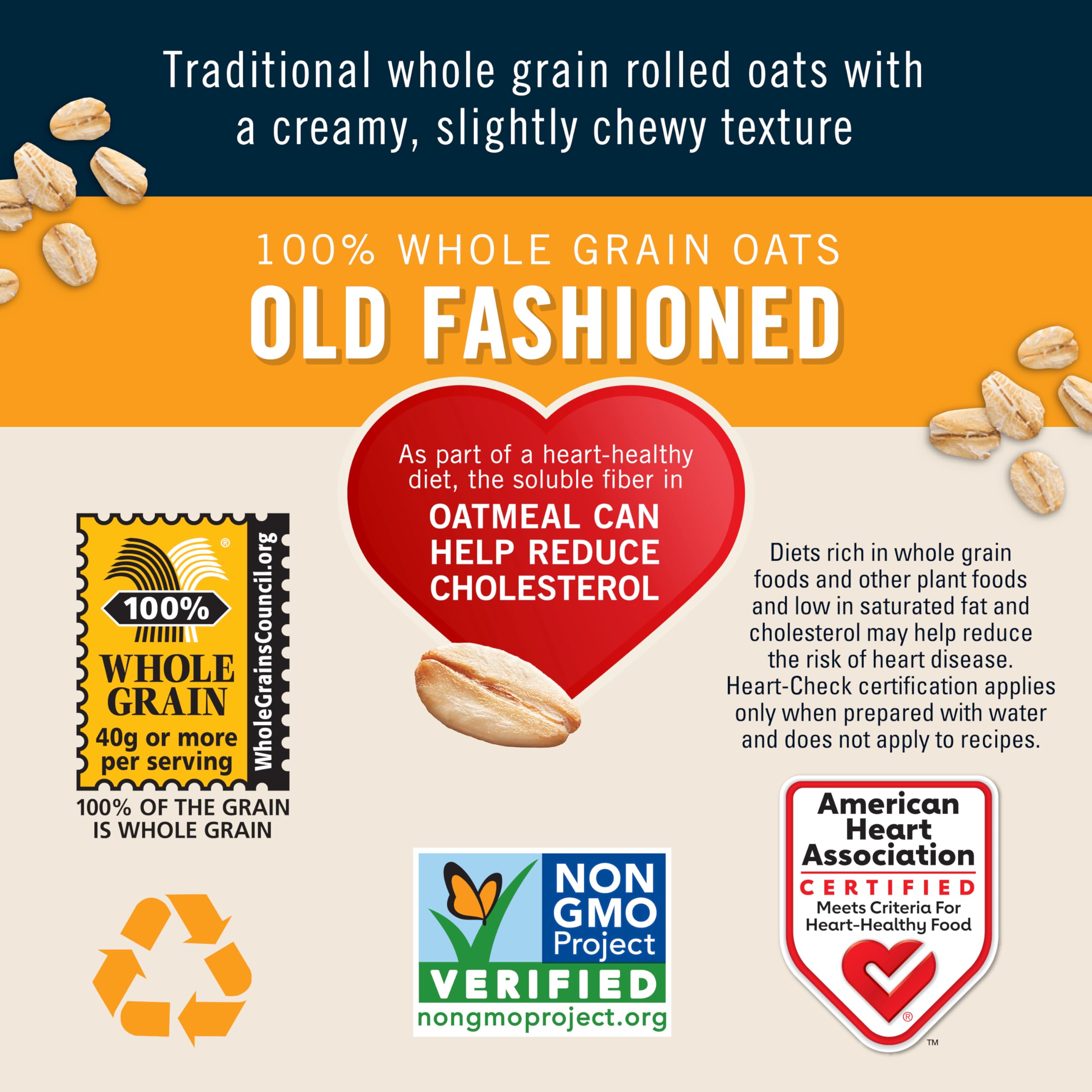 Quaker oats measured in cup next to scale illustrating servings and portion control