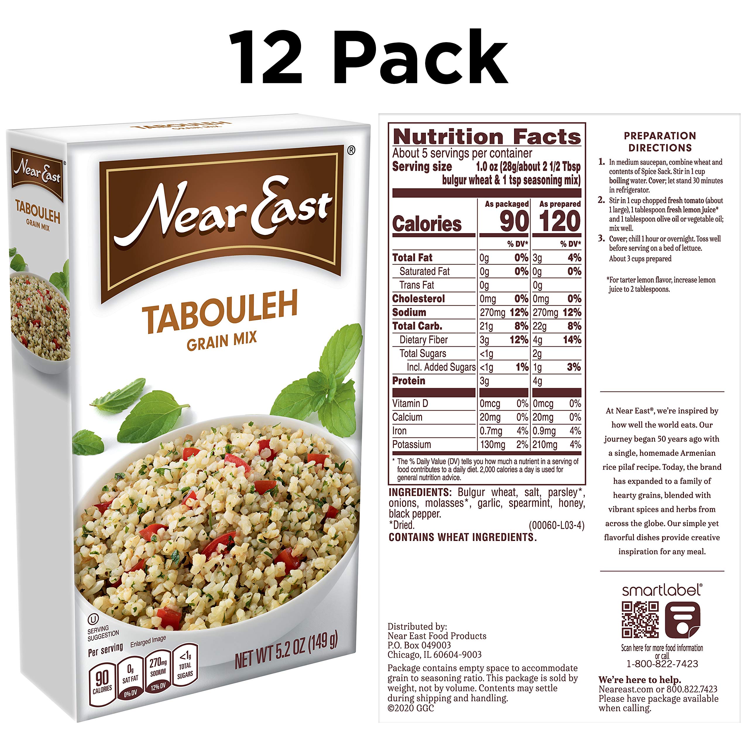 Quaker Near East close-up of bulgur and dried herbs, highlighting natural ingredients and texture