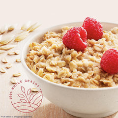 Prepared Quaker Maple & Brown Sugar oatmeal in bowl for quick breakfast