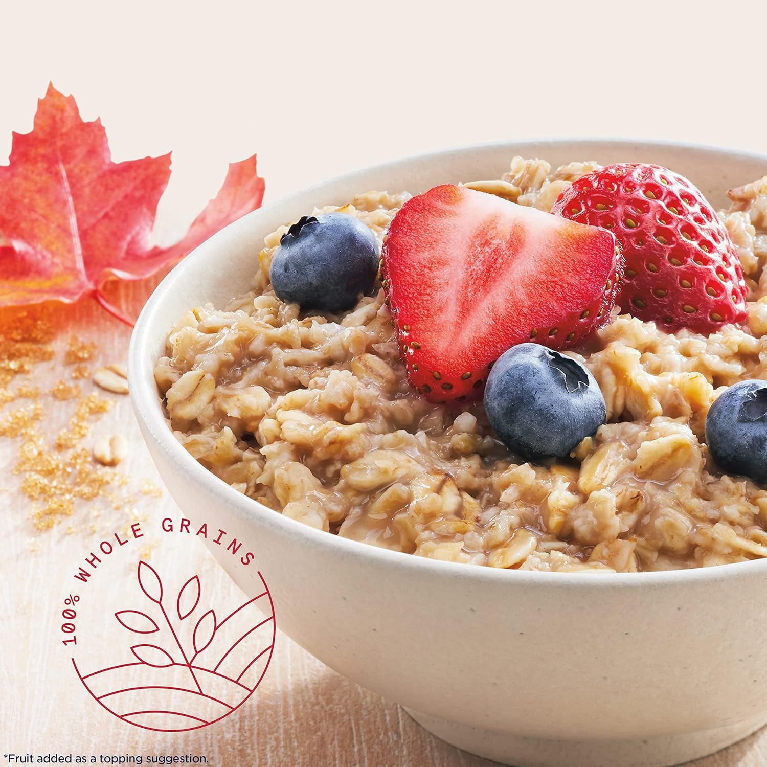 Close-up of Quaker oatmeal texture in bowl highlighting whole-grain oats and fiber-rich consistency