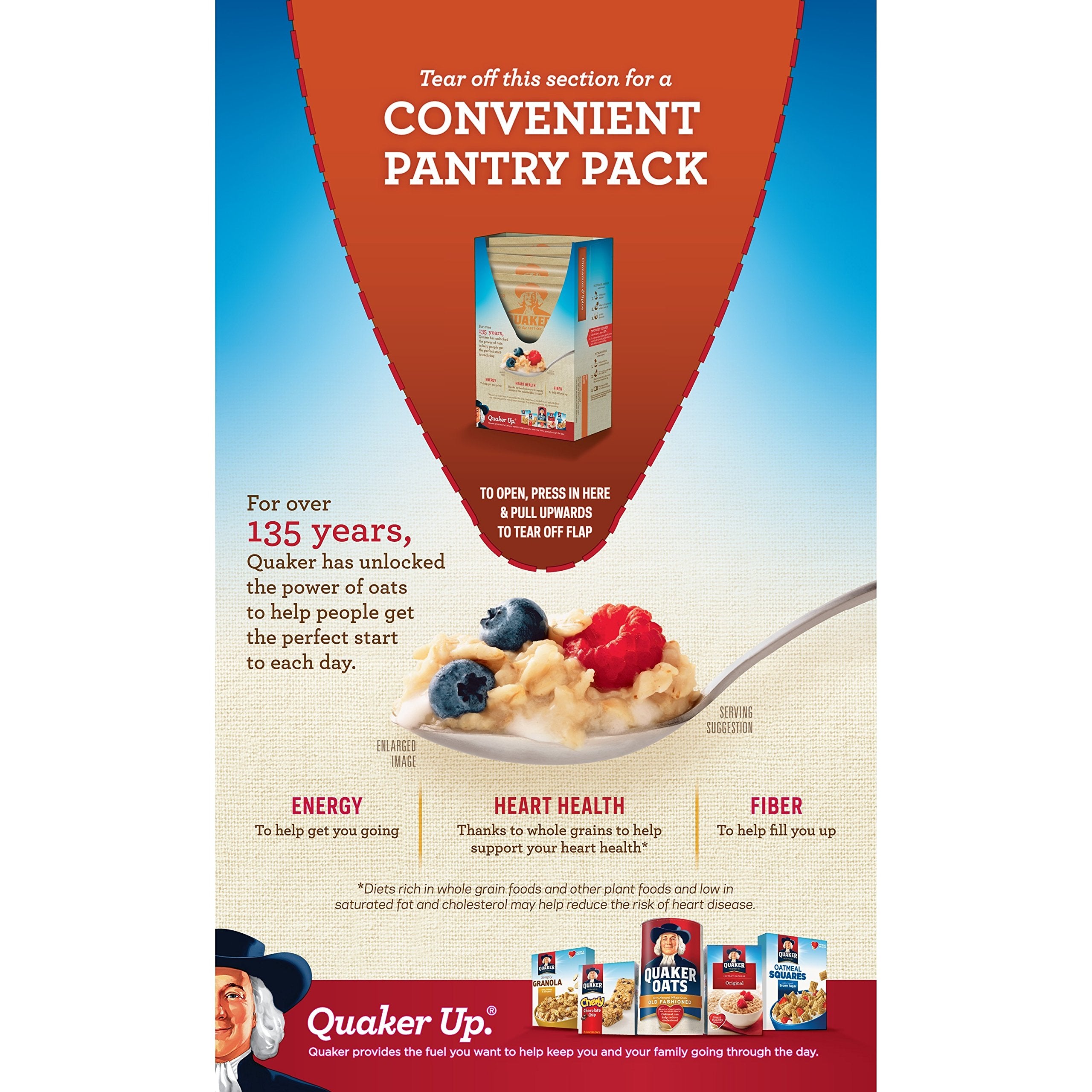 Quaker spoon stirring oatmeal showing creamy texture and consistency