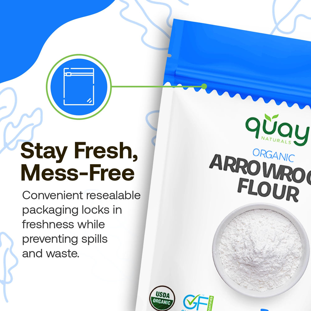 Quay Naturals arrowroot stored in pantry environment for convenient use