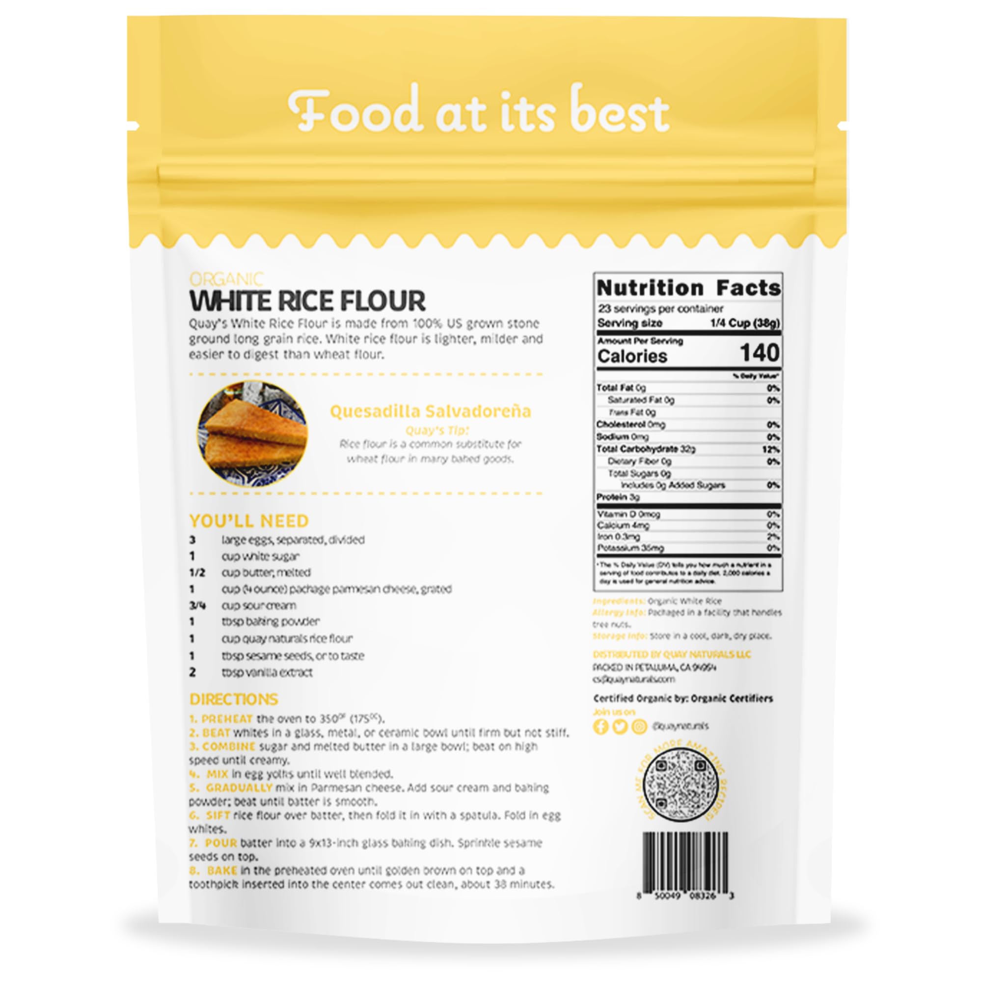 Quay Naturals close-up of superfine flour texture for smooth batter