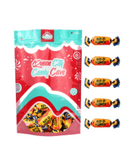 QUEEN CITY CANDY CAVE close-up of taffy texture highlighting long-lasting chew benefit