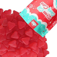 QUEEN CITY CANDY CAVE front packaging shows 1 lb cherry heart gummies ready to share