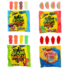 QUEEN CITY CANDY CAVE open bag with candies spilled showing convenience for parties and sharing