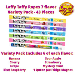 QUEEN JAX close-up of assorted rope ends showing vivid flavors and enticing color variety