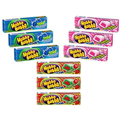 QUEEN JAX Hubba Bubba front pouch view showing three-flavor variety and convenience