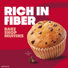 Quest muffin chocolate chips detail showing rich chocolate bursts