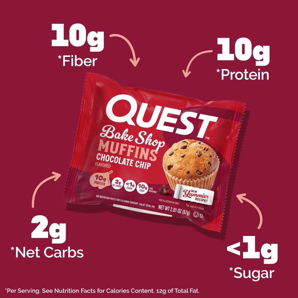 Quest muffin close-up crumb highlighting soft texture and appeal