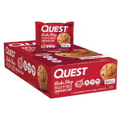 Quest muffin front packaging showing branding and protein benefit