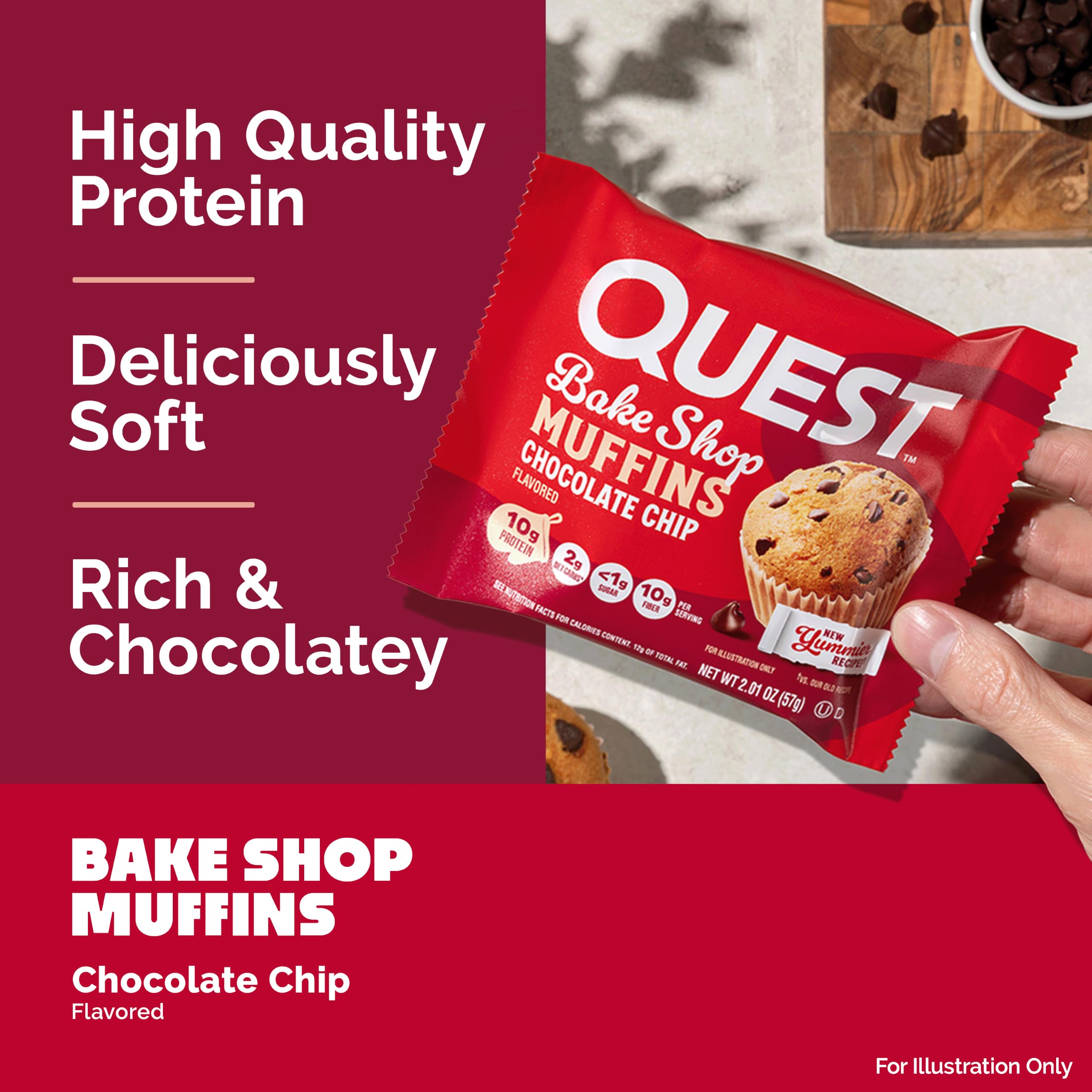 Quest muffin individually wrapped packaging for convenience