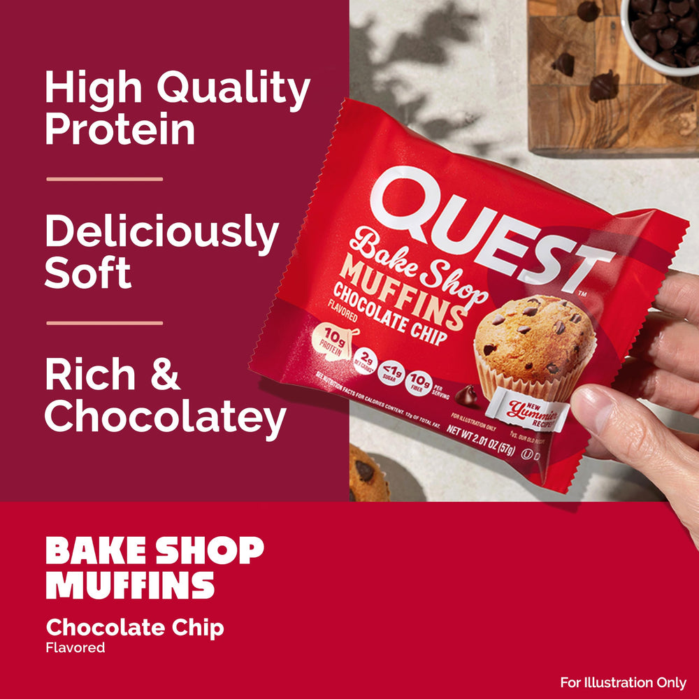 Quest muffin individually wrapped packaging for convenience