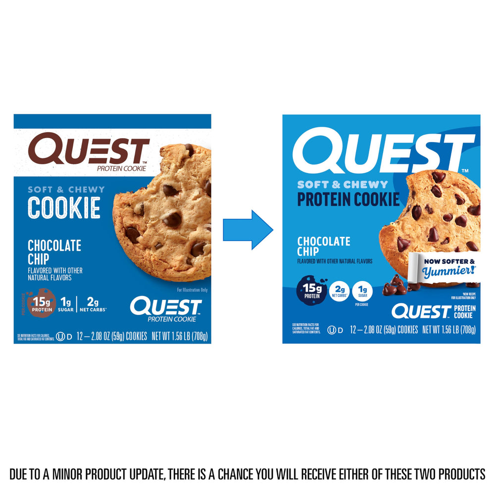 Quest close-up of chocolate chips highlighting rich taste