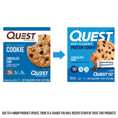 Quest close-up of chocolate chips highlighting rich taste