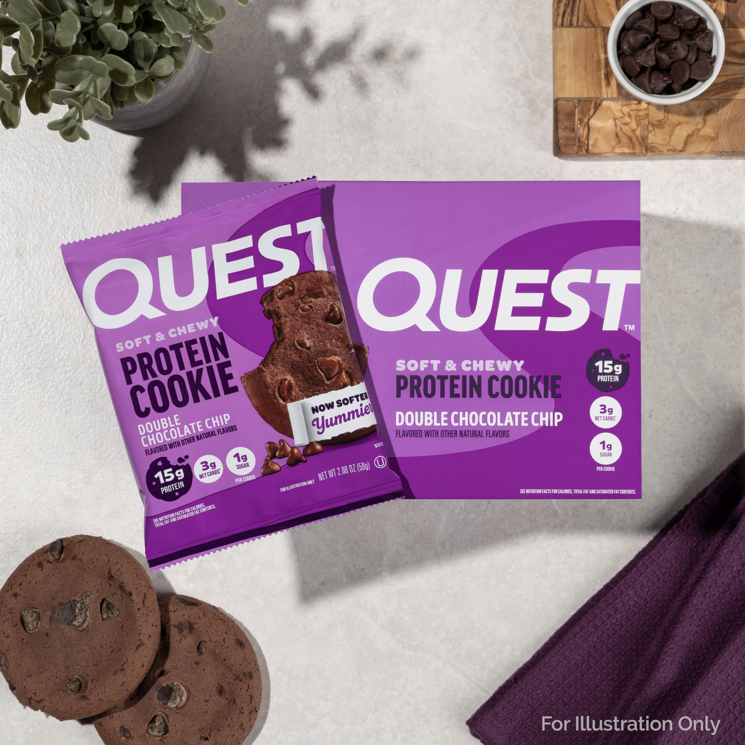 Quest cookie in a gym bag demonstrating on-the-go refueling benefit