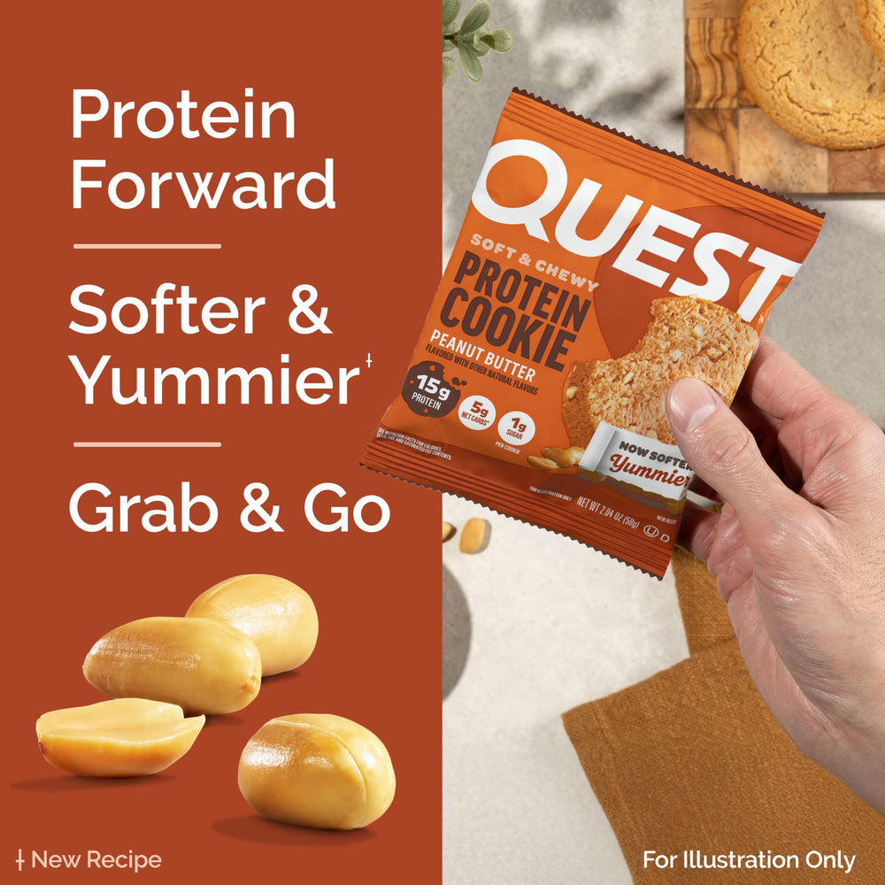 Quest cookie split open to reveal moist interior and protein-rich crumb for easy snacking