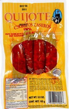 Quijote sausage close-up revealing smoky paprika seasoning and juicy cooked texture
