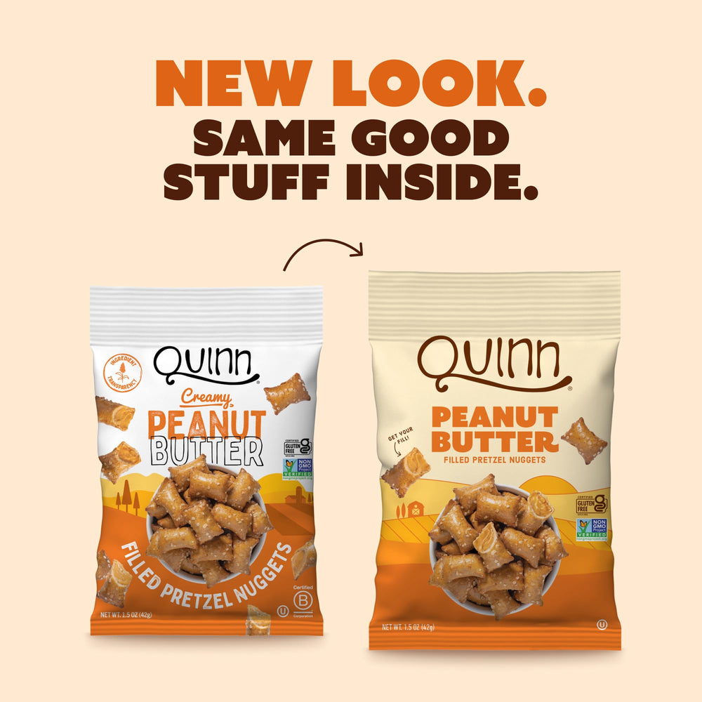 Quinn open pouch spilling pretzel nuggets for grab-and-go convenience