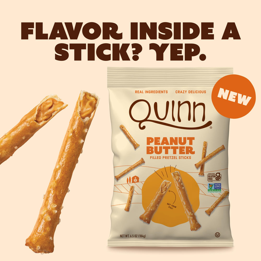 Quinn single stick cross-section revealing peanut butter center and satisfaction