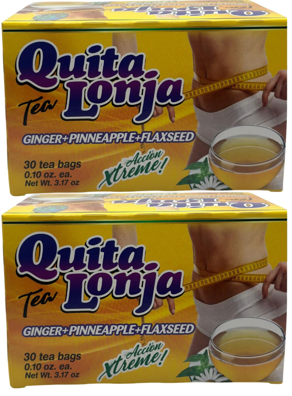 QUITA LONJA front packaging showing two 30-bag boxes for quick stocking benefit