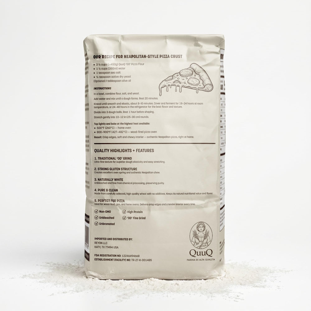 QuuQ ultra-fine flour close-up texture for smoother dough handling