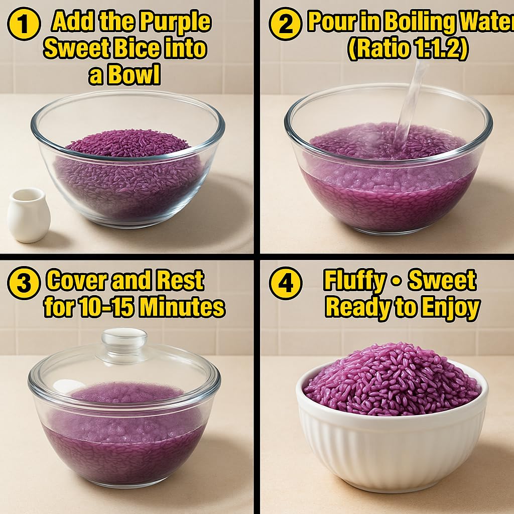 Quzeyr plated stir-fry with ube konjac rice showing versatility and color