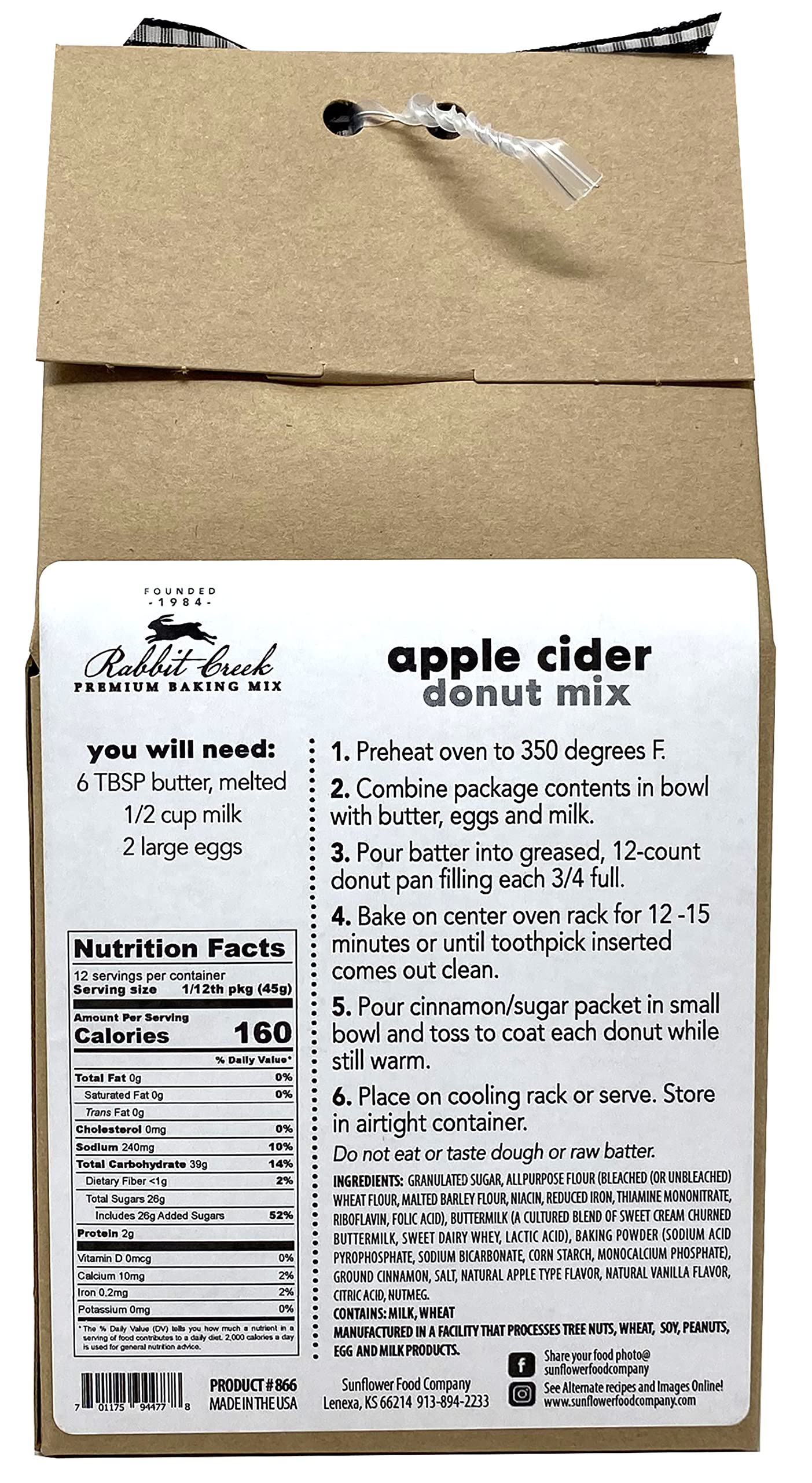 Rabbit Creek close-up crumb texture of baked apple cider donut highlights soft moist interior