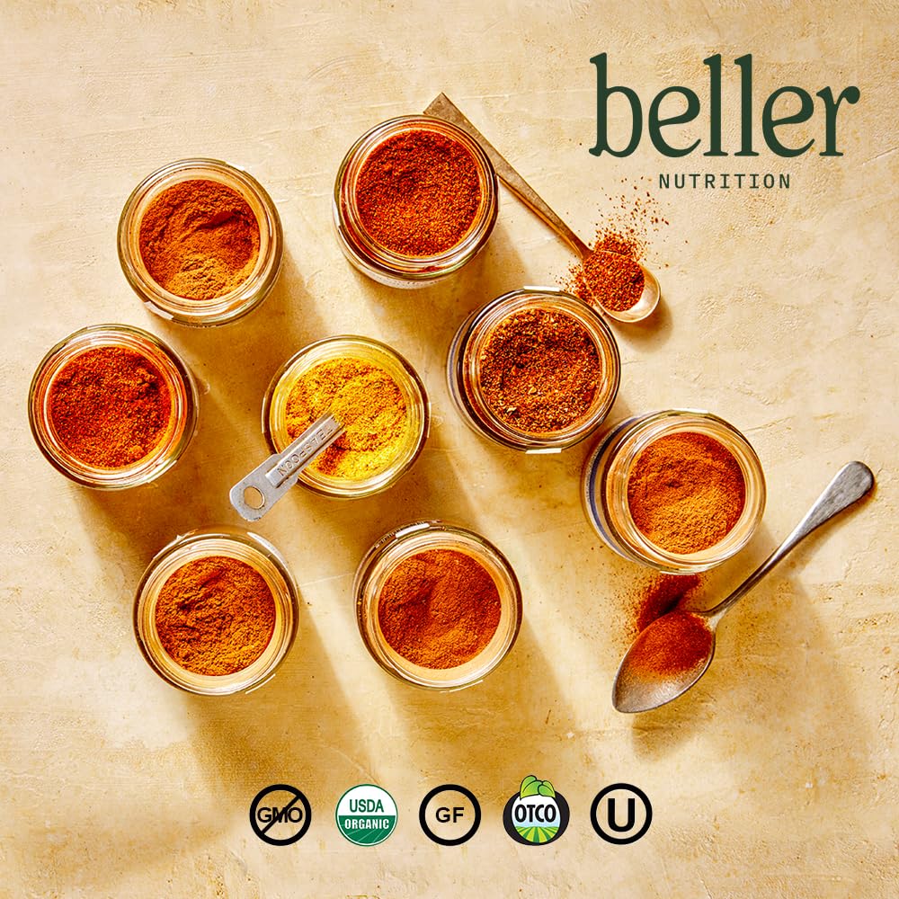 1.3 oz jar beside a measuring spoon showing Rachel Beller size and portion guidance